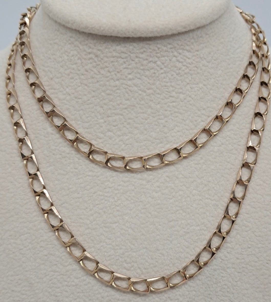9ct Gold Flat Link Chain Necklace