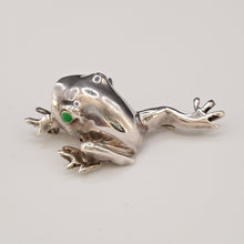 Load image into Gallery viewer, Vintage Sterling Silver Smiling Frog Brooch
