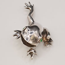 Load image into Gallery viewer, Vintage Sterling Silver Smiling Frog Brooch
