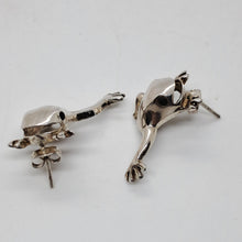Load image into Gallery viewer, Sterling Silver Leaping Frog Earrings
