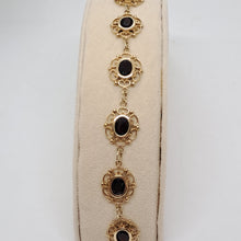 Load image into Gallery viewer, Vintage 9ct Gold Garnet Filigree Bracelet
