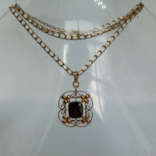 Load image into Gallery viewer, Antique 9ct Gold Garnet Pendant
