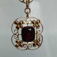 Load image into Gallery viewer, Antique 9ct Gold Garnet Pendant
