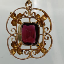 Load image into Gallery viewer, Antique 9ct Gold Garnet Pendant
