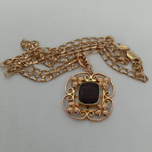 Load image into Gallery viewer, Antique 9ct Gold Garnet Pendant
