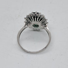 Load image into Gallery viewer, Sterling Silver Green and White CZ Dress Ring
