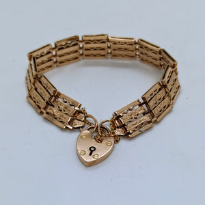 Antique 9ct Gold Fancy Link Gate Bracelet