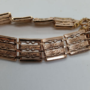 Antique 9ct Gold Fancy Link Gate Bracelet