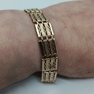 Antique 9ct Gold Fancy Link Gate Bracelet