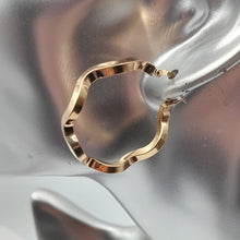 Load image into Gallery viewer, 9ct Gold Fancy Hoop Earrings
