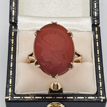 Load image into Gallery viewer, Vintage 9ct Gold Carnelian Intaglio Ring
