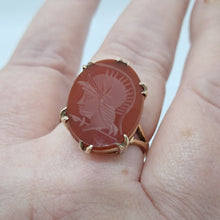 Load image into Gallery viewer, Vintage 9ct Gold Carnelian Intaglio Ring
