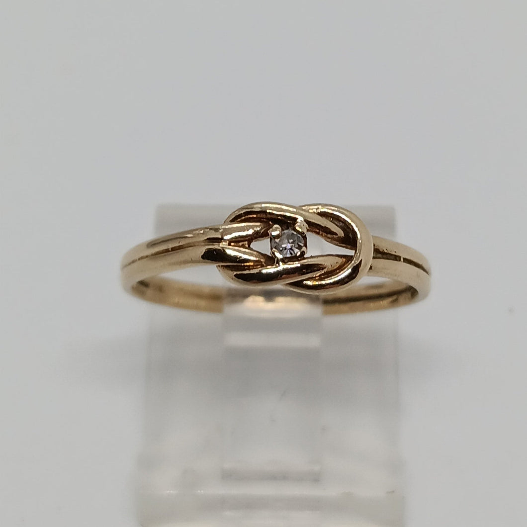 Vintage 9ct Gold Knot Diamond Ring