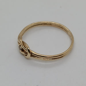 Vintage 9ct Gold Knot Diamond Ring