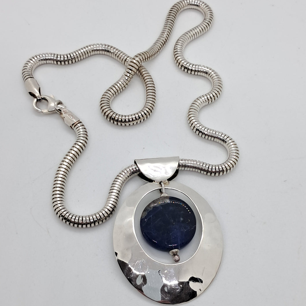 Vintage Sterling Silver Lapis Lazuli Pendant