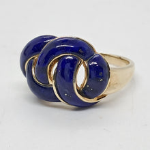 Load image into Gallery viewer, 9ct Gold Eternal Knot Lapis Lazuli Ring

