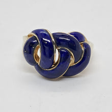 Load image into Gallery viewer, 9ct Gold Eternal Knot Lapis Lazuli Ring
