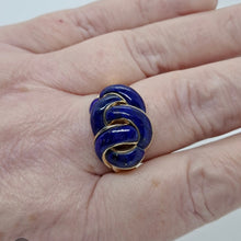 Load image into Gallery viewer, 9ct Gold Eternal Knot Lapis Lazuli Ring
