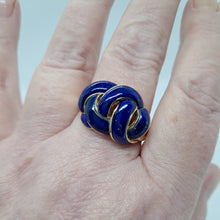 Load image into Gallery viewer, 9ct Gold Eternal Knot Lapis Lazuli Ring
