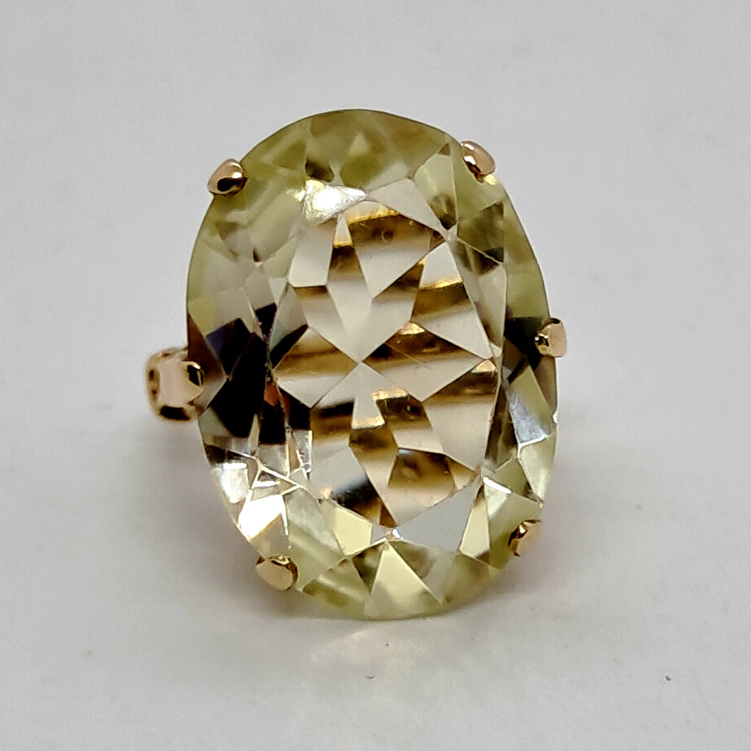 Vintage 9ct Gold Citrine Cocktail Ring