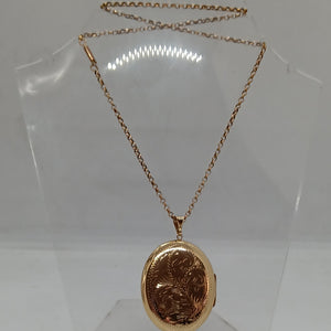 Vintage 9ct Gold Locket and Chain Pendant