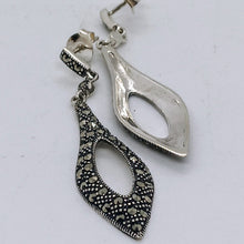 Load image into Gallery viewer, Sterling Silver Marcasite Drop Earrings
