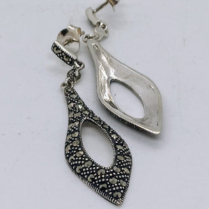 Sterling Silver Marcasite Drop Earrings