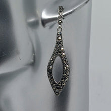 Load image into Gallery viewer, Sterling Silver Marcasite Drop Earrings
