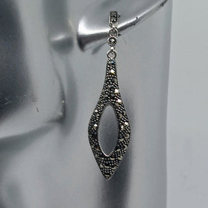 Sterling Silver Marcasite Drop Earrings