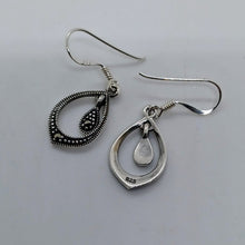 Load image into Gallery viewer, Sterling Silver Marcasite Drop Earrings
