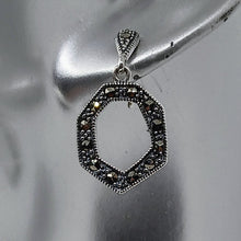 Load image into Gallery viewer, Sterling Silver Marcasite Drop Earrings
