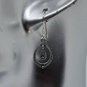 Sterling Silver Marcasite Drop Earrings