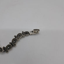 Load image into Gallery viewer, Sterling Silver Fancy Link Marcasite Bracelet.
