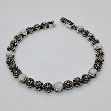 Load image into Gallery viewer, Sterling Silver Marcasite Opal Bracelet
