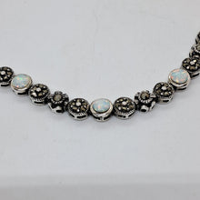 Load image into Gallery viewer, Sterling Silver Marcasite Opal Bracelet
