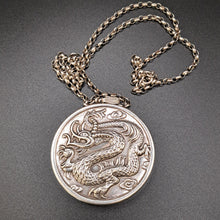 Load image into Gallery viewer, Vintage Sterling Silver Dragon and Mirror Pendant
