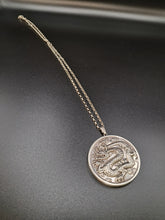 Load image into Gallery viewer, Vintage Sterling Silver Dragon and Mirror Pendant
