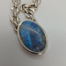 Load image into Gallery viewer, Vintage Sterling Silver Rainbow Moonstone Pendant
