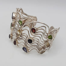 Load image into Gallery viewer, Sterling Silver Multi Gemstone Cuff Bracelet
