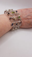 Load image into Gallery viewer, Sterling Silver Multi Gemstone Cuff Bracelet

