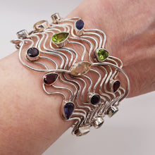 Load image into Gallery viewer, Sterling Silver Multi Gemstone Cuff Bracelet
