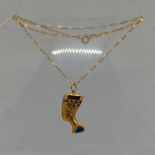 Load image into Gallery viewer, Vintage 18ct Gold Lapis Lazuli Nefertiti Pendant
