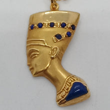 Load image into Gallery viewer, Vintage 18ct Gold Lapis Lazuli Nefertiti Pendant
