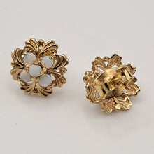 Load image into Gallery viewer, 9ct Gold Opal Floral Stud Earrings
