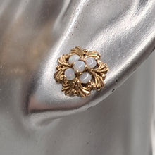 Load image into Gallery viewer, 9ct Gold Opal Floral Stud Earrings
