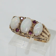 Load image into Gallery viewer, Vintage 9ct Gold Opal Ruby Ring
