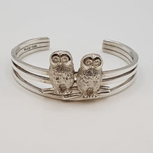 Load image into Gallery viewer, Vintage Sterling Silver Owl Cuff Bracelet
