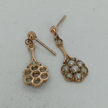 Load image into Gallery viewer, 9ct Gold Split Pearl Drop Earrings
