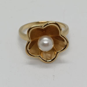 Vintage 14ct Gold Cultured Pearl Ring