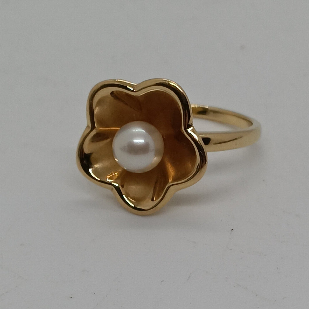 Vintage 14ct Gold Cultured Pearl Ring